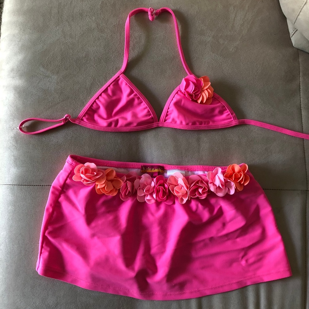 Kate Mac hot pink flowered bathingsuit